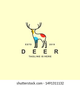 Deer logo with flat design