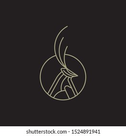 Deer logo geometric shape - Linear deer head logo vector