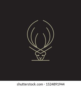 Deer logo geometric shape - Linear deer head logo vector