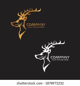Deer Logo Gold and Color Design