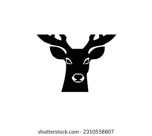 Deer logo head silhouette cartoon design