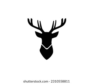 Deer logo head silhouette cartoon design