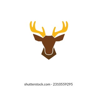 Deer logo head silhouette cartoon design