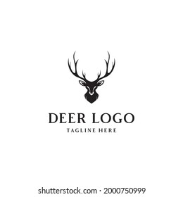 Deer Logo, Deer Hunter logotype, Deer Hear Icon Logo Design template vector