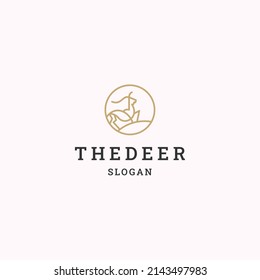 The deer logo icon design template 