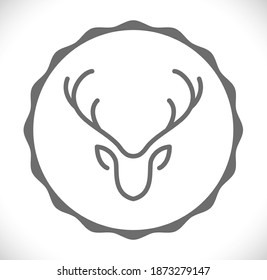 icono del logotipo del ciervo en el marco sobre fondo blanco
