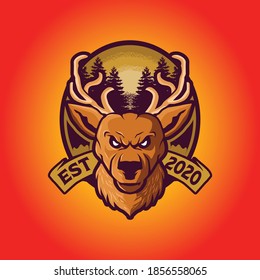 Deer logo icon. Deer head vector. Deer mascot illustration