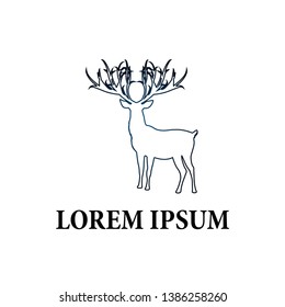 deer logo icon for hunter team or adventure