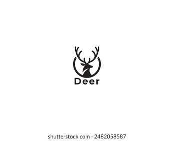 
Deer logo icon on a white background.simple, minimal logo design.