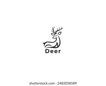 
Deer logo icon on a white background.simple, minimal logo design.