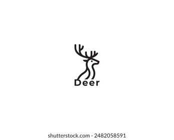 
Deer logo icon on a white background.simple, minimal logo design.