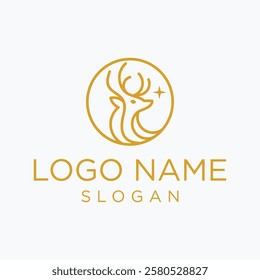 deer logo icon and deer logo outline with back facing