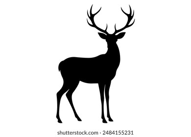 deer logo icon silhouette vector style with white background