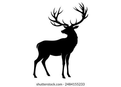 deer logo icon silhouette vector style with white background