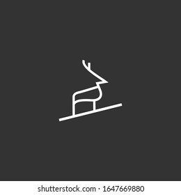 Deer logo Icon template design in Vector illustration .