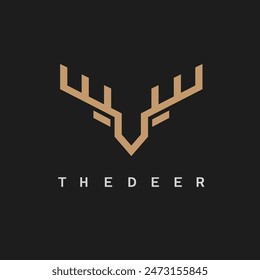 deer logo icon vector illustration concept design template