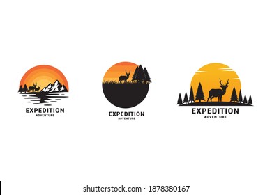 Deer logo icon vector template.