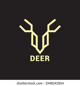 Plantilla vectorial de icono del logotipo del ciervo.