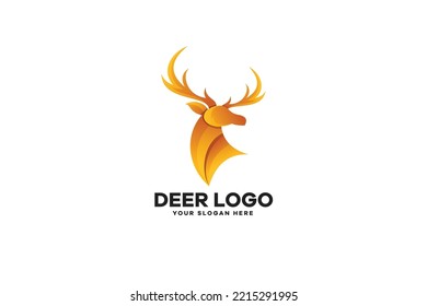 deer logo icon vector template on gradient color