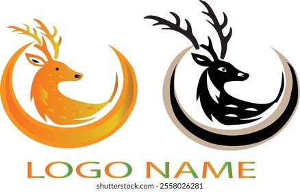 Deer logo icon vector with white background .