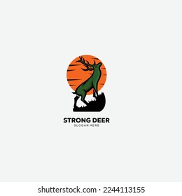 deer logo illustration design vector
