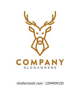 deer logo illustration, line art concept