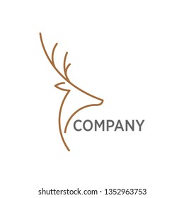 deer logo illustration and template