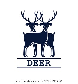 deer logo isolated on white background. vector illustration