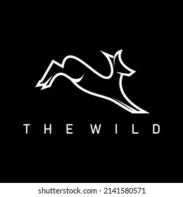 deer logo jump design vector