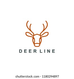 deer logo line art icon symbol vector illustration