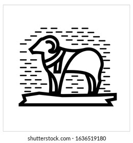 Deer logo line art outline monoline Premium Vector