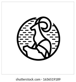 Deer logo line art outline monoline Premium Vector