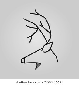 logotipo de ciervo en estilo de arte lineal con un diseño minimalista y elegante