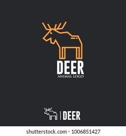DEER LOGO. Linear Animal Icon