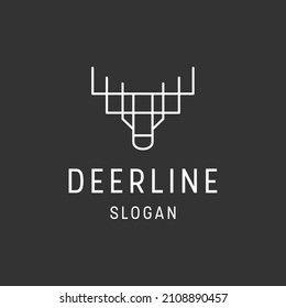 Deer logo linear style icon in black backround