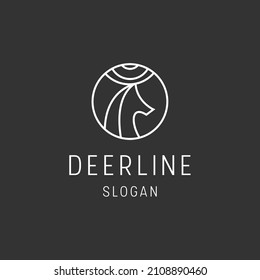 Deer logo linear style icon in black backround