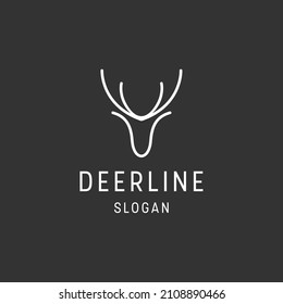 Deer logo linear style icon in black backround