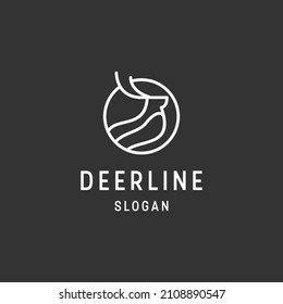 Deer logo linear style icon in black backround