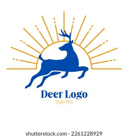 Deer logo minimalist design vector illustration, deer logos brand identity