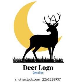 Deer logo minimalist design vector illustration, deer logos brand identity