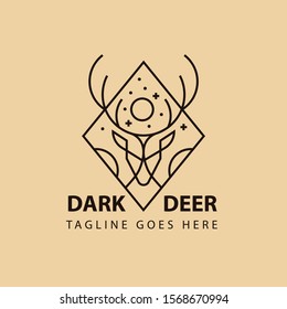Deer Logo Monoline Style Elegant Illustration For Branding