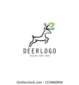 Deer logo, Nature deer logo, Wild deer logo, Vector illustration