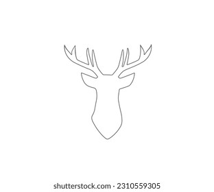 Deer logo outline head cartoon design