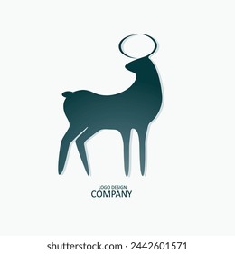 logotipo de ciervo color azul derecho azul degradado style.can se utiliza para los logotipos de negocios y la tecnología plantilla de diseño de vectorlogotipo plano elementosfondo blanco