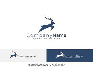 Logotipo del ciervo que corre a alta velocidad, Plantilla simple del diseño