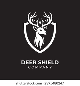 Logo de ciervos con escudo. Logo de ciervos de estilo moderno. Se puede utilizar para el logotipo del club de cazadores
