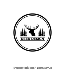 deer logo sihouette isolated shape design vector