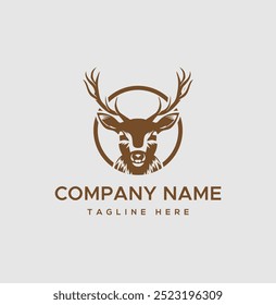deer logo silhouette design with vector template