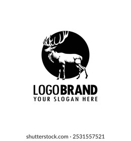 deer logo silhouette illustration. vector