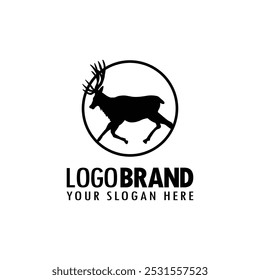 deer logo silhouette illustration. vector